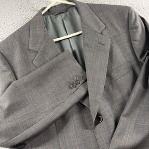 Nogara Blazer Ermenegildo Zegna Italy 100% Wool Gray Plaid Pattern 42 Jacket